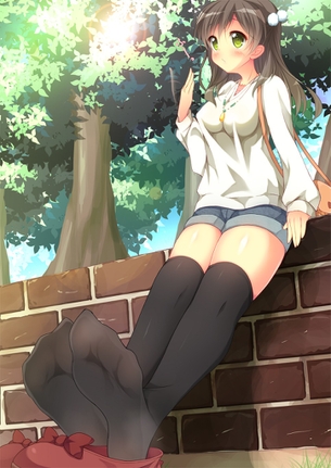 ニーソの二次元エロ画像。