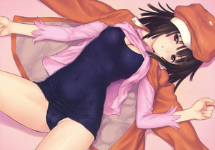 スク水のエロい画像 付着した水がテラテラしててやらしいスク水のエロ画像
