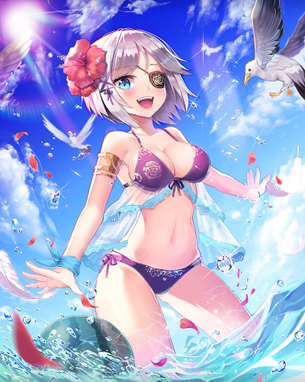 肌色が眩しい水着美少女の画像