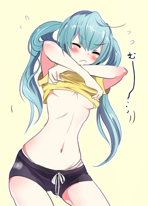 【そそる瞬間】自然な感じで下乳が見えてる二次エロ画像