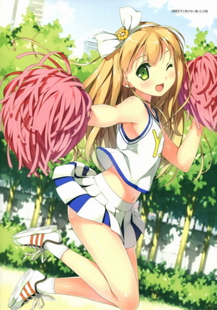 【二次】ボンボンで応援されたくなる可愛いチアガールの美少女貼っていくぞ！