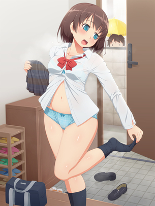 【足フェチ向け】女子高生が靴下脱いだり履いたりしてる二次エロ画像