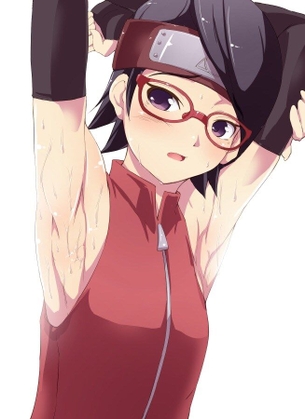 エロい腋を見せている二次元女の子画像