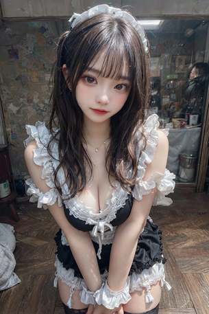 【AIグラビア】メイド服を着た女の子のAIイラストまとめ【リアル調】 [AI Generated]