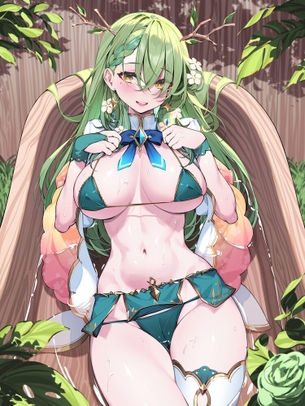 【60枚】マイクロビキニでおっぱいがパツパツなエロ画像まとめ【二次エロ】