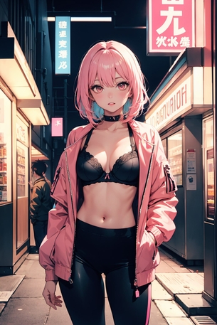 【AIイラスト】ピンクの髪のAI美女イラスト [AI Generated]