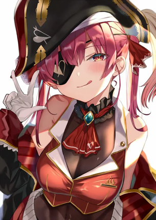 宝鐘マリンの悩殺必死のセクシーポーズのエロ画像！【バーチャルyoutuber】