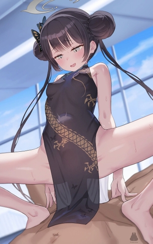 【性交】服で隠れてよく見えないけど多分チンコ挿入ってる二次エロ画像