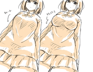 【画像】「乳袋」「乳テント」「乳カーテン」、どのおっぱいの描き方が好き?