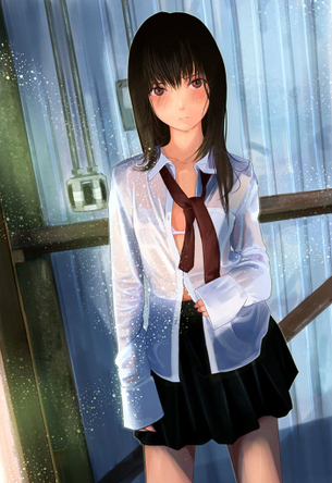 エロ画像】透け透けのエロい画像　梅雨時の制服の女の子をおっかければいいですか!?