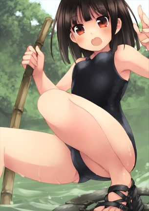 【スクール水着】地味にエロい 魅惑の紺色スク水＆競泳用水着画像集【二次エロ画像】