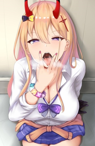 制服を着たままエッチな事してる可愛い二次元女の子画像