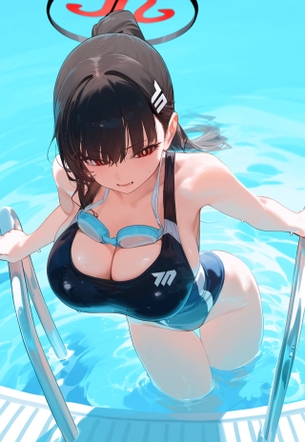 水に濡れてギュッと身体を締め付けてる競泳水着の少女＆お姉さんが（*´д`*）ﾊｧﾊｧ (72)