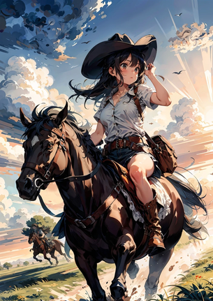 【AIイラスト】馬と女の子のAI画像まとめ【アニメ調】 [AI Generated]