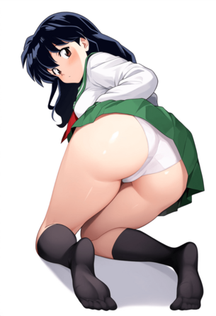 [犬夜叉][エロ画像]日暮かごめ(ひぐらしかごめ)の純白パンツでカウパー汁が出たよ～♪