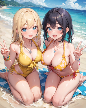 【AIイラスト】海と女の子のAI画像まとめ【アニメ調】 [AI Generated]