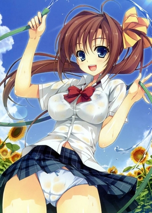 エロ画像】透け透けのエロい画像　梅雨時の制服の女の子をおっかければいいですか!?