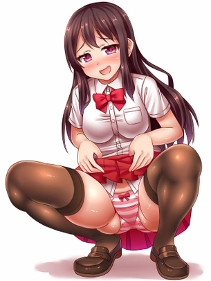 【縞々ぱんつ】股間を刺激する縞パン少女のエロ萌え画像集 Part.07【二次パンチラ】