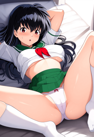 [犬夜叉][エロ画像]日暮かごめ(ひぐらしかごめ)をガチでベッドに押し倒したよ～♪