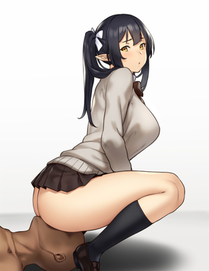【２次】顔面騎乗位しちゃってる女の子のエロ画像