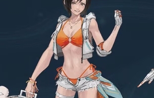 『ファイナルファンタジー7 エバークライシス』ユフィとルティアのえっちな水着姿のエロ衣装！