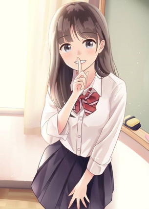 黒髪の二次元エロ画像。