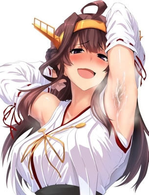 腕を上げてエロい腋を見せている二次元女の子画像
