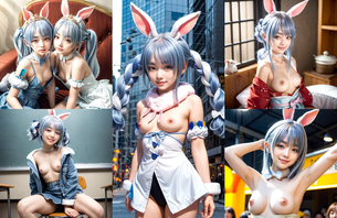 人気VTuberの兎田ぺこらちゃんのコスプレAIエロ画像306枚まとめ！ [AI Generated]