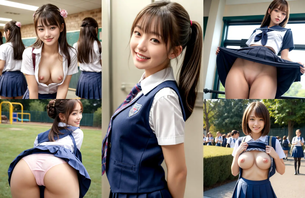 セーラーや学生服を着ている美少女女子校生がエッチなポーズをしてくれるAIエロ画像310枚まとめ！ [AI Generated]