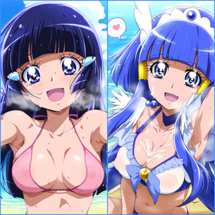 【画像】「スマイルプリキュア！」エロ水着姿の青木れいか&キュアビューティが可愛い過ぎて永遠にエチエチ三昧イラスト集