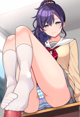 [プロセカ][エロ画像]朝比奈まふゆ(あさひなまふゆ)に純白ソックスで射精したよ～♪