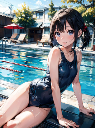 【AIイラスト】スクール水着を着た女の子のAI画像まとめ【アニメ調】 Part 2 [AI Generated]