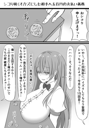 【画像】「シコり税」、シコったらオカズにした人に1回500円支払わなければならない世界