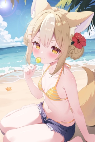【非・微エロ】色鮮やかな水着を身に着けた女の子の二次画像まとめ その１８