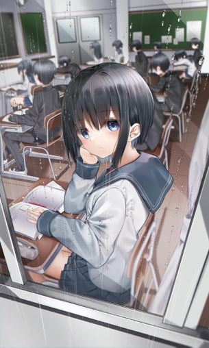 【二次】教室と女の子の画像　その５