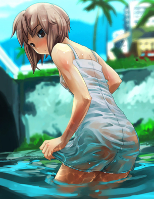 エロ画像】透け透けのエロい画像　梅雨時の制服の女の子をおっかければいいですか!?