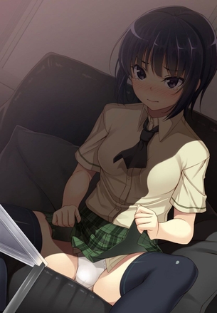エロ画像】スカートとか洋服をたくしあげてエッチな部分を見せてくれてる女の子のエロ画像　スカートたくしあげたら大事な部分まで!?