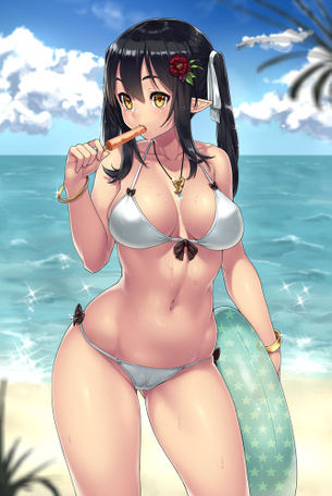 【水着／海水浴】はみ出た乳肉にクッキリ勃起乳首ｗ海やプールで艶かしい肉体を晒してるエロカワ美少女の水着（ビキニ）画像集 Part.02【ポロリもあるよｗ】