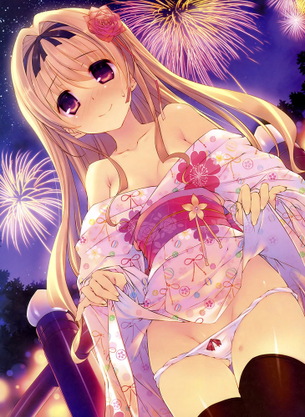 【ゆかた】お祭りや花火に夢中で肌蹴た浴衣から生乳＆ぱんつ丸見えｗ夏の風物詩エロカワ浴衣少女の痴態画像集【二次和装娘】
