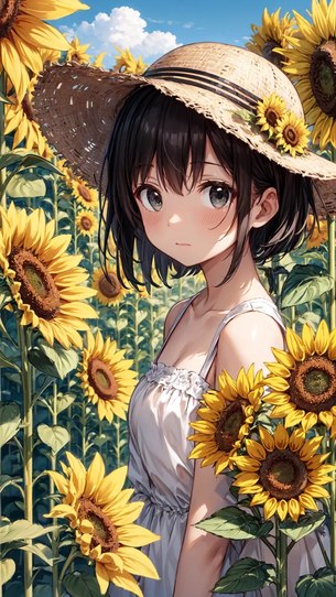 【AIイラスト】麦わら帽子を被っている女の子のAI画像まとめ【アニメ調】 [AI Generated]