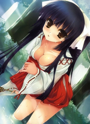 【巫女さん】神聖なる境内で悶える性欲まみれの淫乱巫女画像集 Part.08【二次エロ】