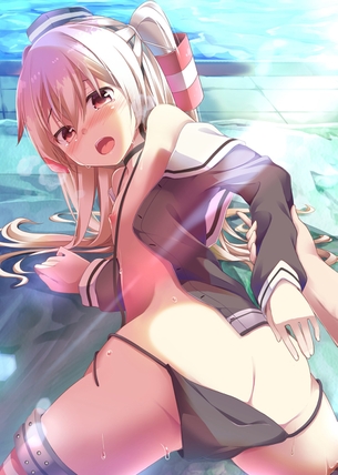 【艦これ】ガーターベルト太ももエロい天津風のエロ画像！