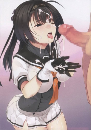 【二次エロ】美少女の顔に精液を大量発射している顔射画像