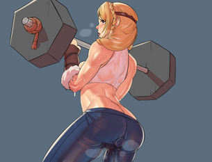 【背中で語る女達】マッチョ女子の美しい背筋を愛でる二次エロ画像