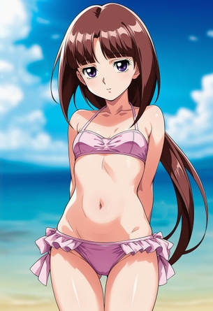 【画像】ティファさん、めちゃくちゃドスケベな水着を着せられてしまうw