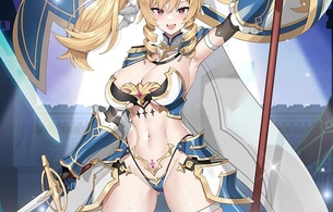 『アウタープレーン』エロすぎるドスケベ衣装で淫紋丸見えのエロい女の子の騎士！
