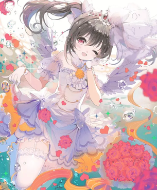 黒髪の可愛い二次元画像。