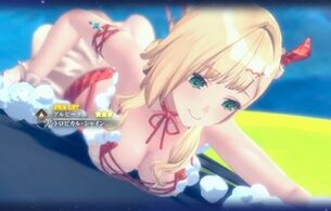 『レスレリアーナのアトリエ』と『DOAXVV』のコラボでアルビーナが水着を脱いでおっぱい洗車