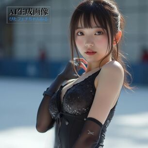 【スケート】氷上で練習中競技中のフィギュアスケート女子が美しい三次風画像 part3【AI画像】