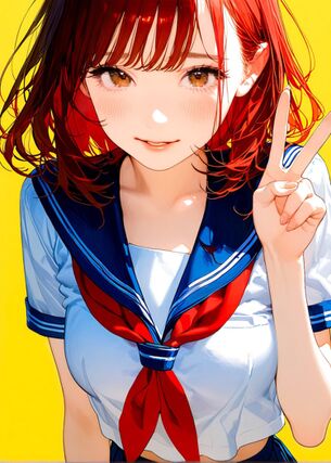 【AIイラスト】ピースをしている女の子のAI画像まとめ【アニメ調】 [AI Generated]